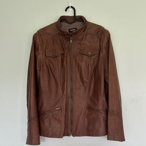 Danier Brown Leather Jacket Ladies XL Excellent Conditioning